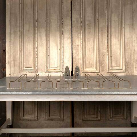 #50499 Salvaged Brass Wine Glass Holder Rack image 6