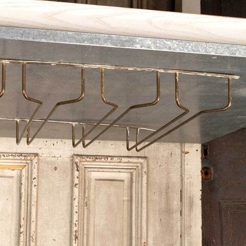 #50499 Salvaged Brass Wine Glass Holder Rack image 5