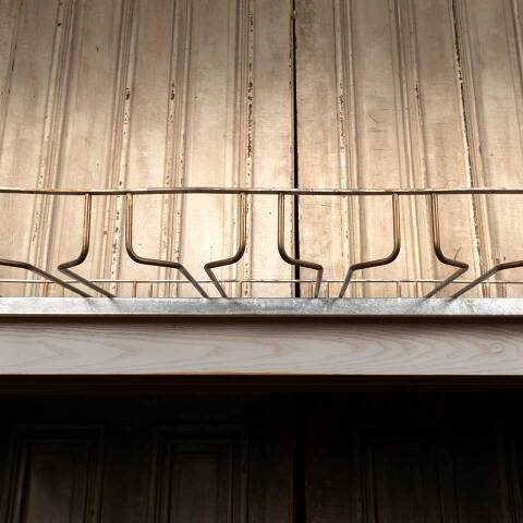 #50499 Salvaged Brass Wine Glass Holder Rack image 2