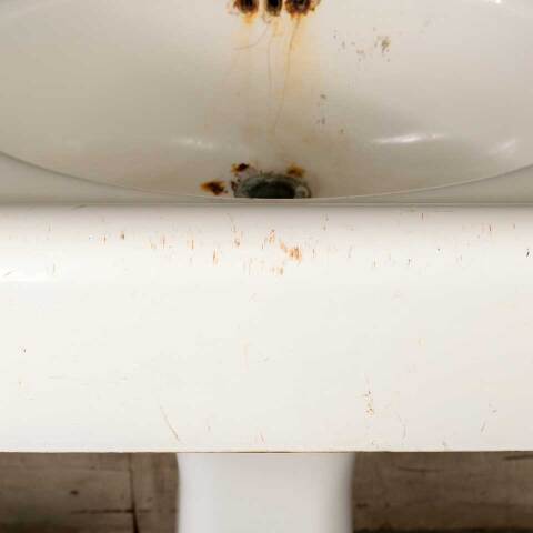 #50505 Antique Cast Iron Bathroom Pedestal Sink image 4