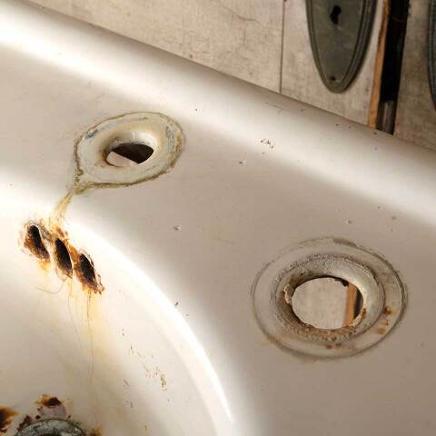 #50505 Antique Cast Iron Bathroom Pedestal Sink image 8