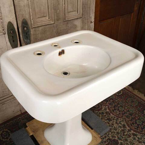 #50506 Antique Cast Iron Bathroom Pedestal Sink image 6