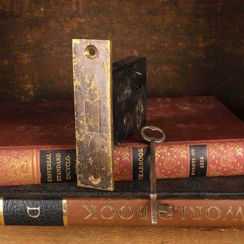 #50526 Antique Corbin Mortise Deadbolt & Key image 5