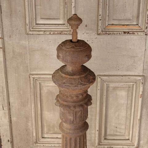 #50532 Salvaged Antique Cast Iron Garden Fence Post image 3
