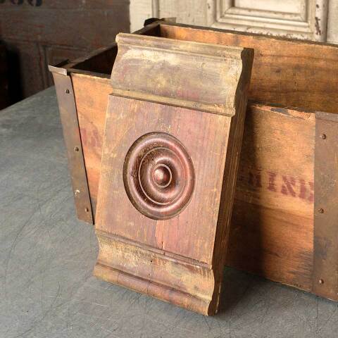 #50560 Antique Wood Rosette Interior Trim Block image 2