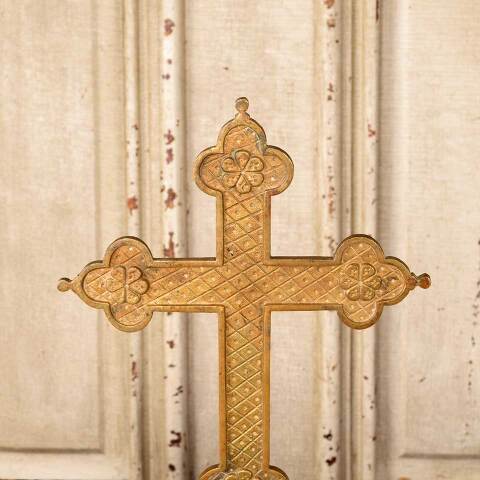 #50573 Vintage Brass Cross Finial image 6