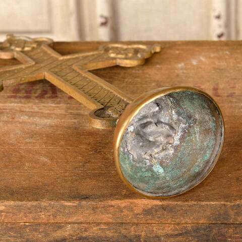 #50573 Vintage Brass Cross Finial image 7