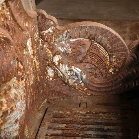 #50599 Antique Cast Iron Fireplace Log Holder image 7