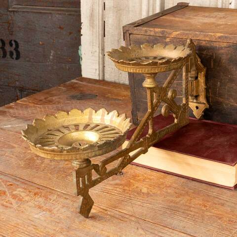 #50601 Cast Iron Wall Mount Oil Lamp Sconce image 5