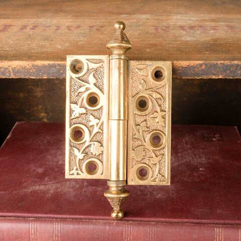 #50614 Ornate Solid Bronze Lift Off Door Hinge image 2