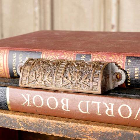 #50627 Antique Cast Iron Bin Pull Drawer Hardware image 6