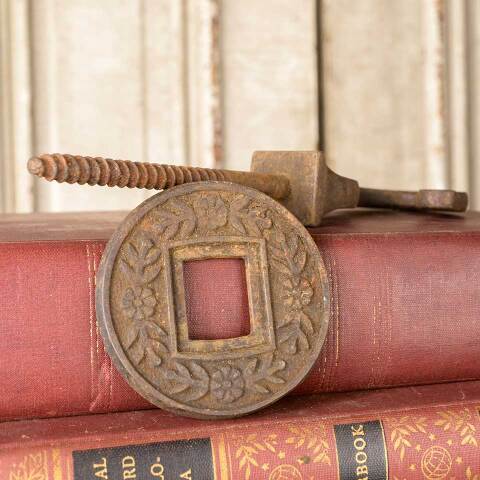 #50646 Antique Ornate Cast Iron Chandelier Hook image 5