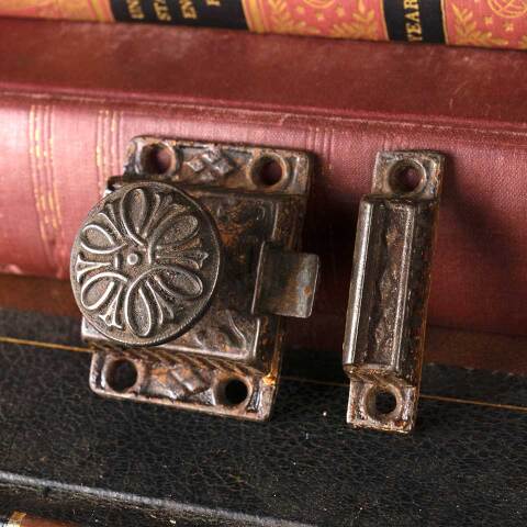 #50692 Antique Ornate Cast Iron Cabinet Latch image 3