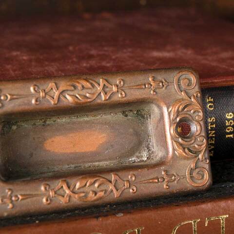 #50697 Antique Ornate Brass Window Sash Lift image 4