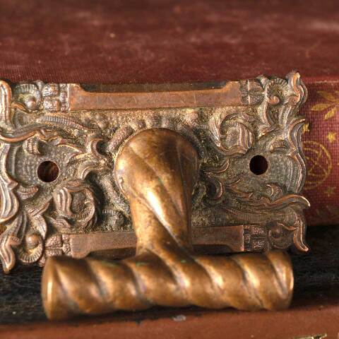 #50702 Antique Bronze Ornate Window Sash Lift image 4