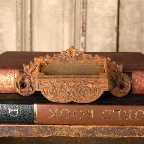 #50703 Antique Ornate Cast Iron Apothecary Bin Pull image 5