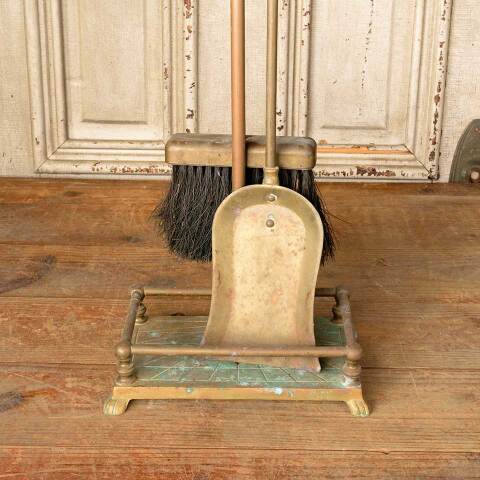 #50742 Antique Brass Fireplace Tools & Stand image 3