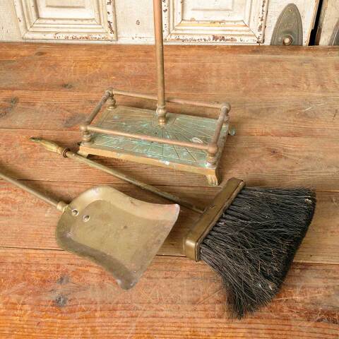 #50742 Antique Brass Fireplace Tools & Stand image 4