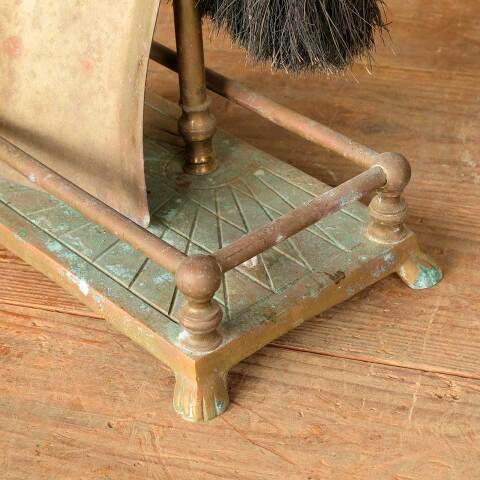 #50742 Antique Brass Fireplace Tools & Stand image 6