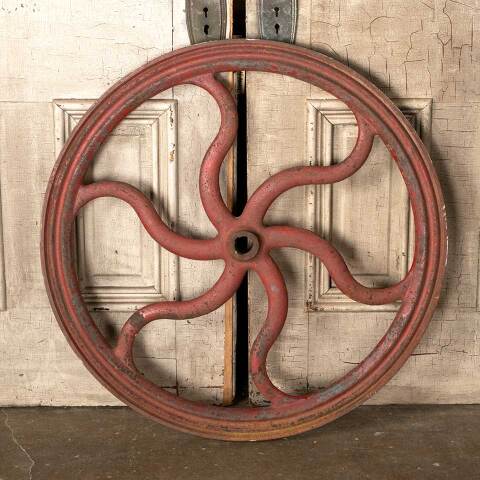 #50764 Antique Cast Iron Belt Wheel image 4