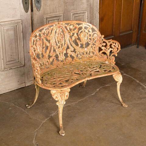 #50772 Vintage Cast Iron Garden Patio Bench image 2