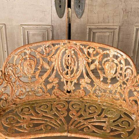 #50772 Vintage Cast Iron Garden Patio Bench image 3