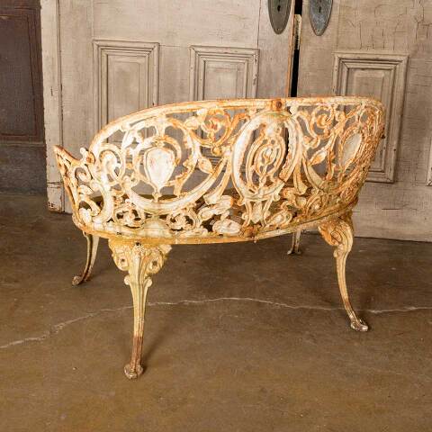 #50772 Vintage Cast Iron Garden Patio Bench image 8