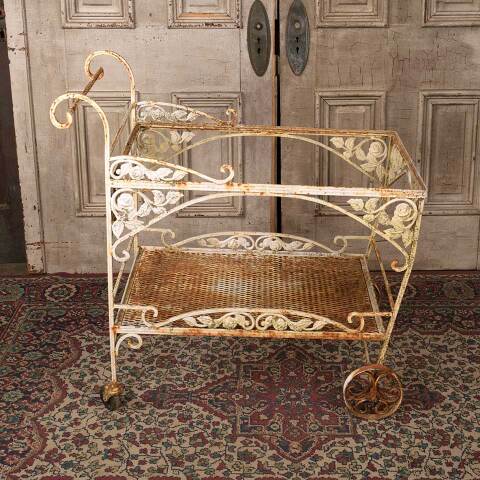 #50776 Vintage Metal Garden Tea Cart Plant Stand image 2