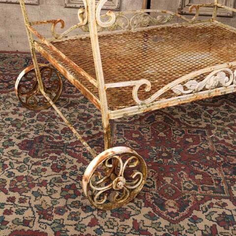 #50776 Vintage Metal Garden Tea Cart Plant Stand image 5