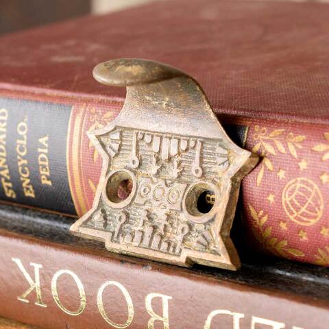 #50784 Antique Brass Window Sash Finger Lift image 4