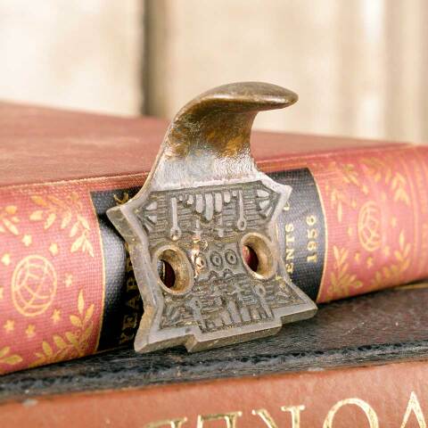 #50784 Antique Brass Window Sash Finger Lift image 7