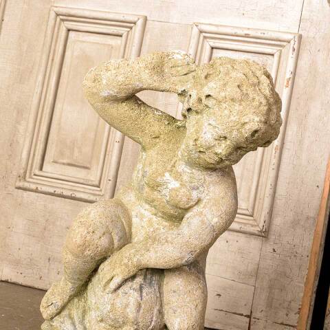 #50825 Vintage Cast Concrete Garden Fountain Statue image 8