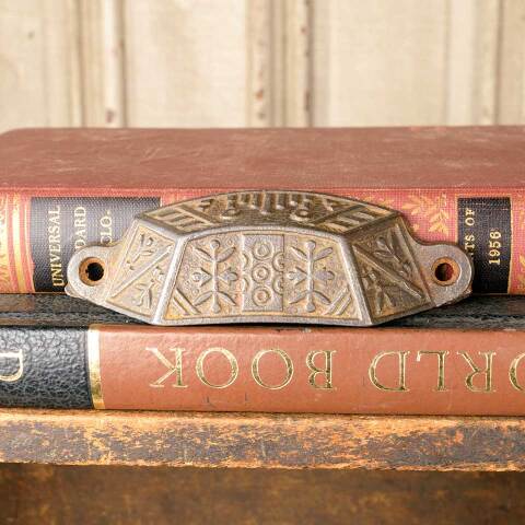 #50880 Antique Cast Iron Bin Pull Drawer Hardware image 2