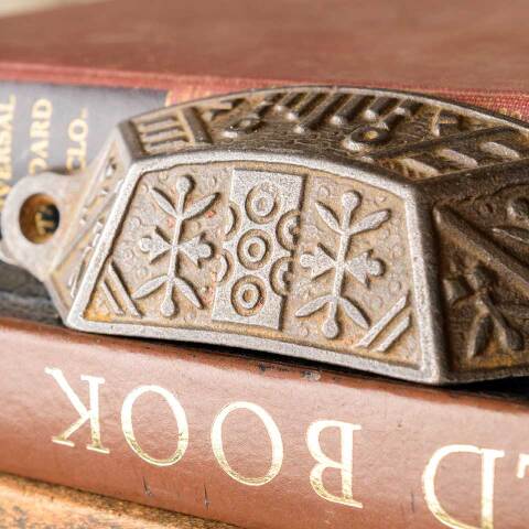 #50880 Antique Cast Iron Bin Pull Drawer Hardware image 4