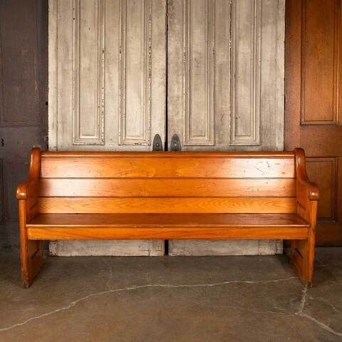 #50892 Salvaged Antique Wood Church Pew Bench image 2