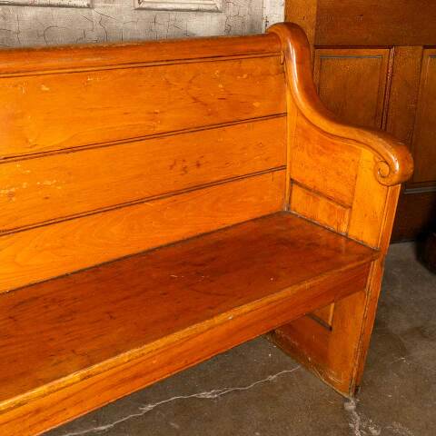#50892 Salvaged Antique Wood Church Pew Bench image 4