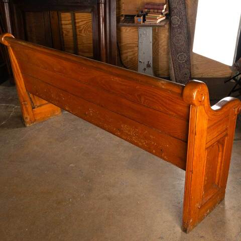 #50892 Salvaged Antique Wood Church Pew Bench image 8