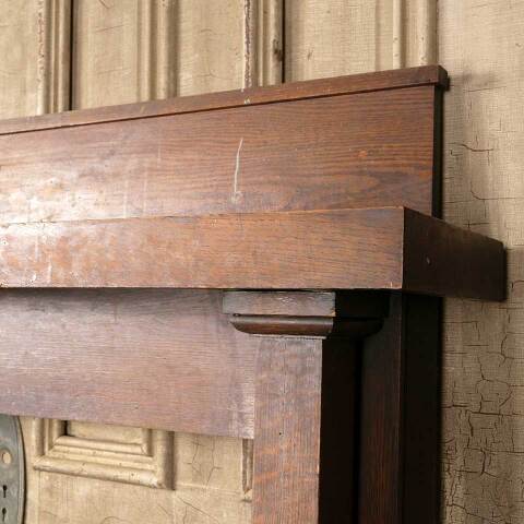 #50899 58x54 Salvaged Antique Oak Fireplace Mantel image 6