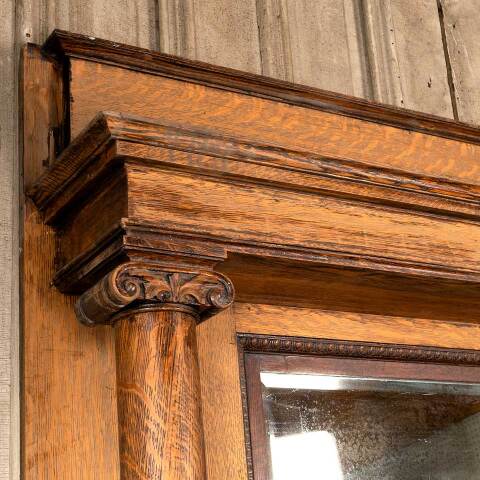 #50902 Salvaged Antique Oak Fireplace Mantel image 2