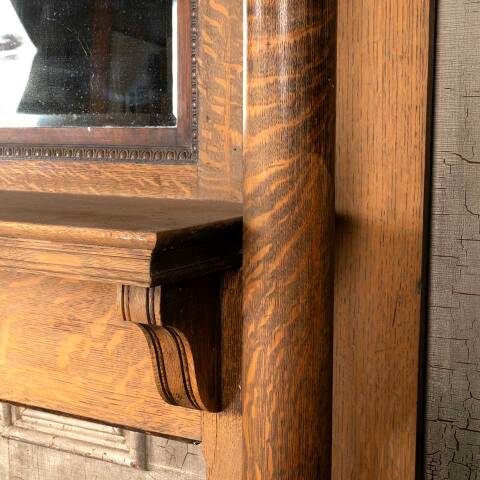 #50902 Salvaged Antique Oak Fireplace Mantel image 6