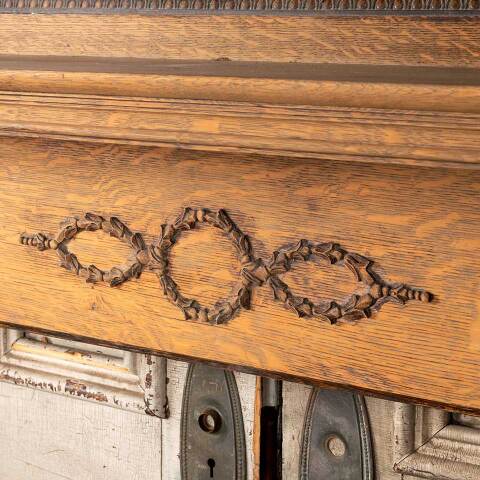 #50902 Salvaged Antique Oak Fireplace Mantel image 7