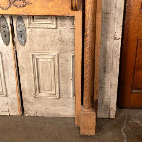 #50902 Salvaged Antique Oak Fireplace Mantel image 8