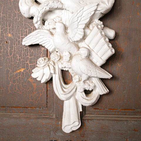 #51039 Antique Ornate Cast Plaster Wall Ornament image 3