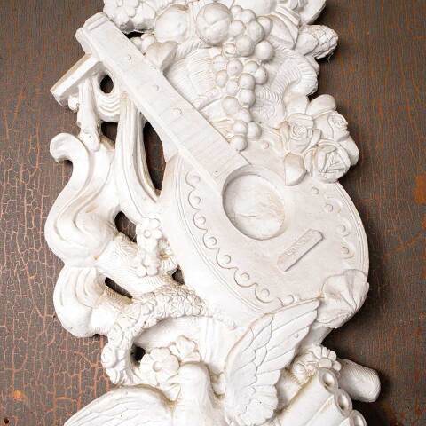#51039 Antique Ornate Cast Plaster Wall Ornament image 5
