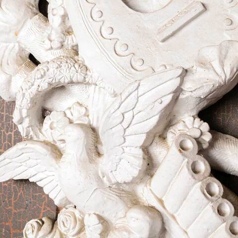 #51039 Antique Ornate Cast Plaster Wall Ornament image 6