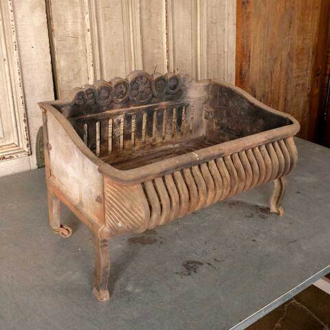 #51046 Antique Cast Iron Fireplace Log Holder Basket image 2