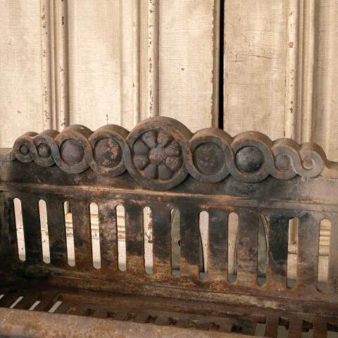 #51046 Antique Cast Iron Fireplace Log Holder Basket image 3