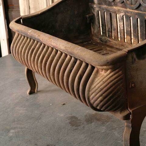 #51046 Antique Cast Iron Fireplace Log Holder Basket image 5