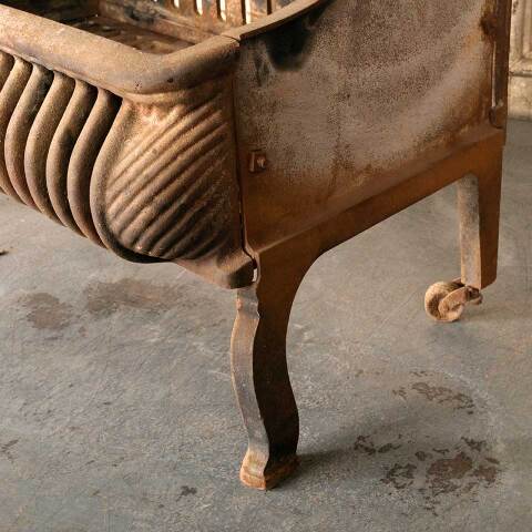 #51046 Antique Cast Iron Fireplace Log Holder Basket image 6