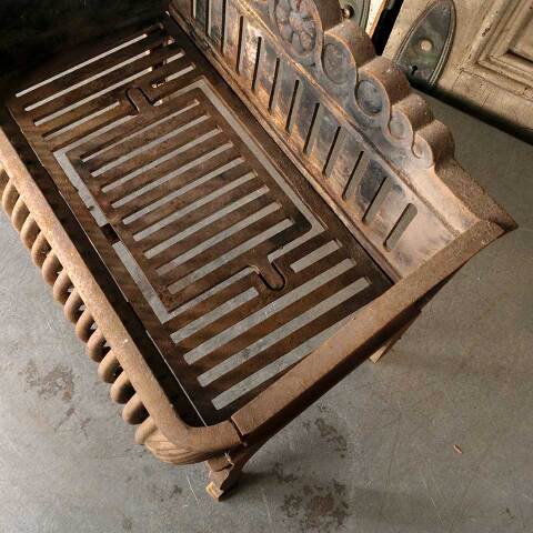 #51046 Antique Cast Iron Fireplace Log Holder Basket image 8